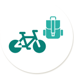 自転車とバッグのアイコン